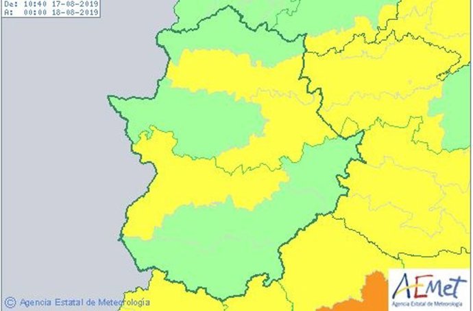 Avisos por calor este sábado en Extremadura
