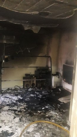 Imatge de l'interior del pis incendiat a Porto Cristo.