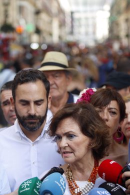 Carmen Calvo en la feria de Málaga