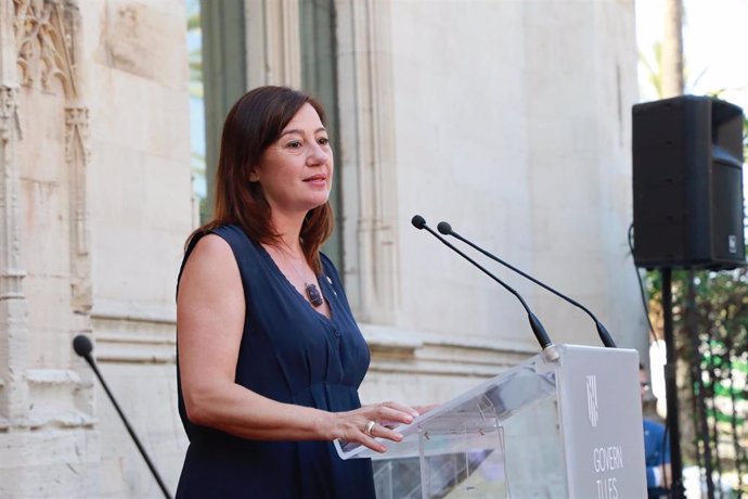 La presidenta del Govern, Francina Armengol, durante su intervención en la toma de posesión de los consellers, archivo, recurso,