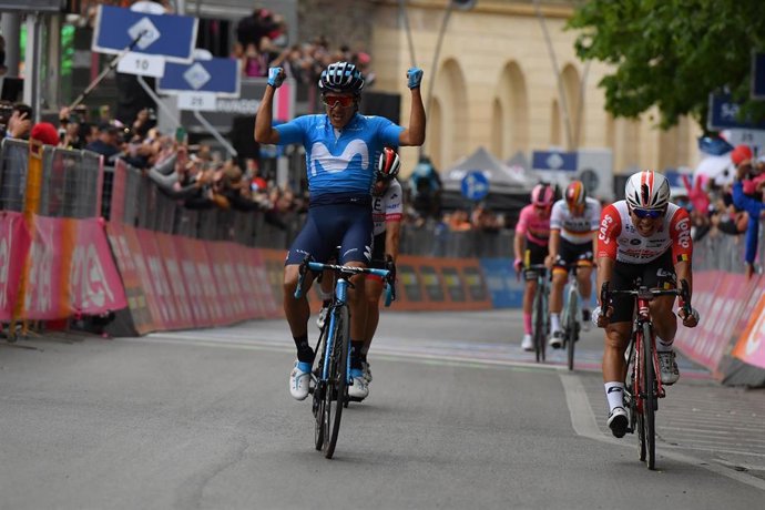 Richard Carapaz, en una carrera con el Movistar Team.