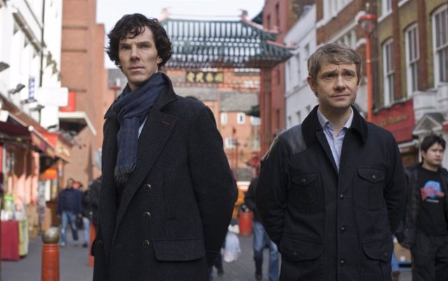 Benedict Cumberbatch y Martin Freeman en Sherlock