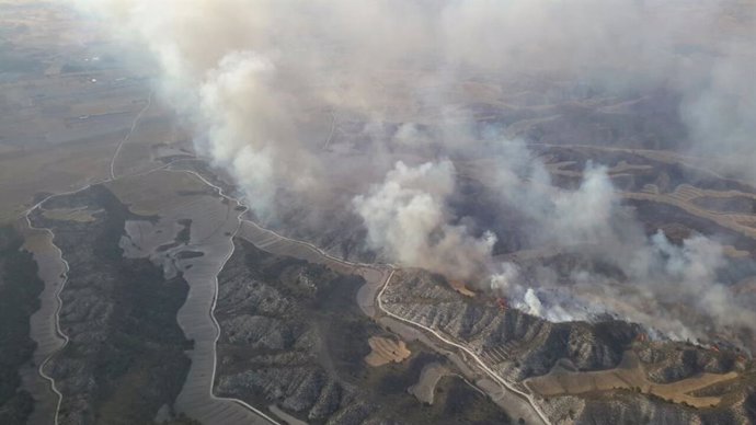 Incendio de Perdiguera y Leciñena (Zaragoza).