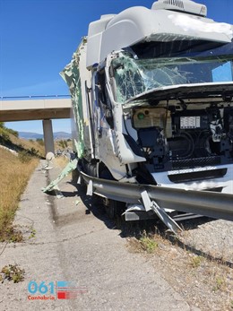 Accidente de un camión en la A-67