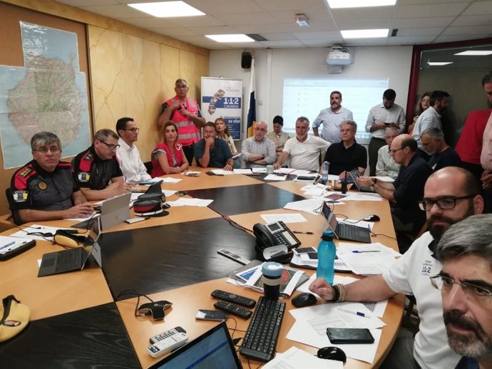 Reunión de coordinación del incendio de Gran Canaria
