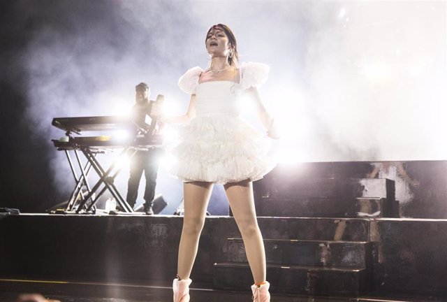 Jessie J, en un momento de su actuación en Marbella