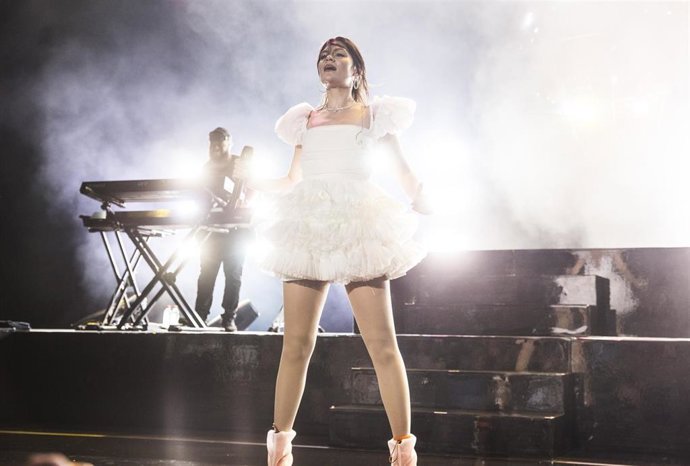 Jessie J, en un momento de su actuación en Marbella