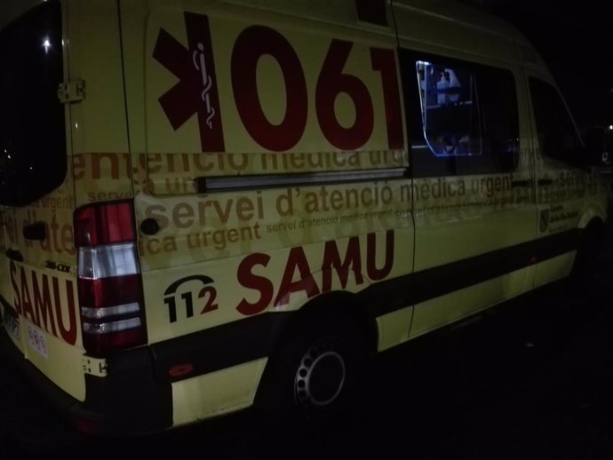 Una ambulancia del 061, en un servicio nocturno.