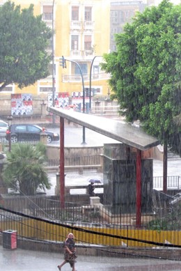 Temporal de lluvia y granizo en Murcia