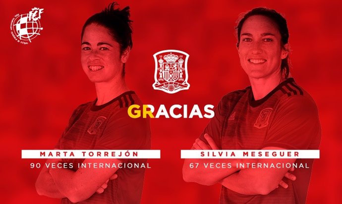 Fútbol.- Marta Torrejón y Silvia Meseguer dejan la selección con 90 y 67 partido