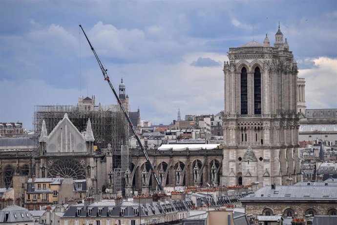 Trabajos de reparación tras el incendio en la catedral de Notre Dame