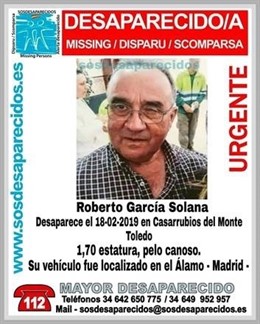 Imagen de Roberto García Solana desaparecido en Casarrubios del Monte en febrero