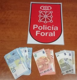 Billetes falsos incautados por la Policía Foral