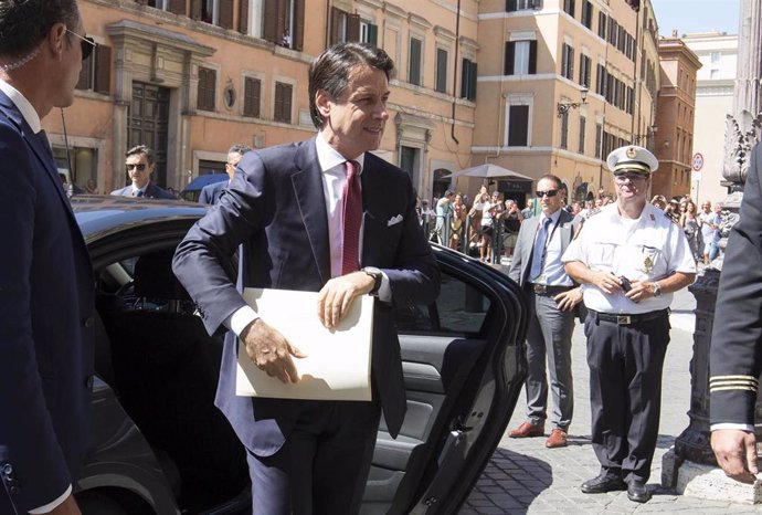 Giuseppe Conte llega al Senado