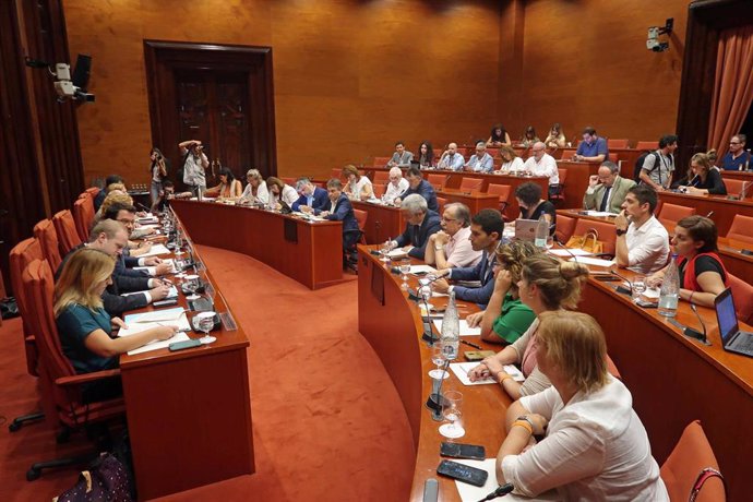 Comparecencia del vicepresidente de la Generalitat, Pere Aragons, ante la Comisión de Economía del Parlament.