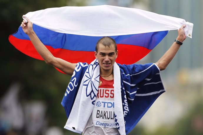 El marchador ruso Sergey Bakulin, en el Mundial de Daegu 2011.