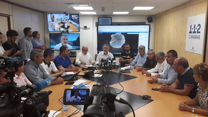 Rueda de prensa para informar sobre el incendio de Gran Canaria
