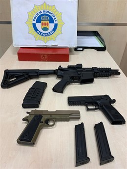 Armas 'airsoft' incautadas por la Policía Local de Alcorcón