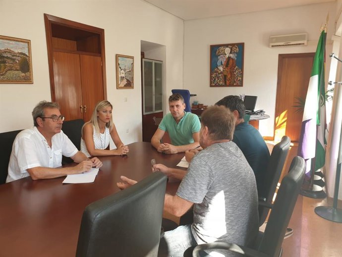 Lucía Trujillo durante la reunión en el Ayuntamiento