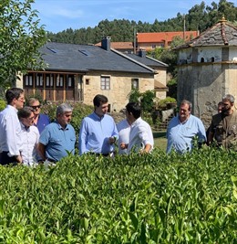 O secretario xeral do PSdeG,Gonzalo Caballero, visita unha explotación ecolóxica