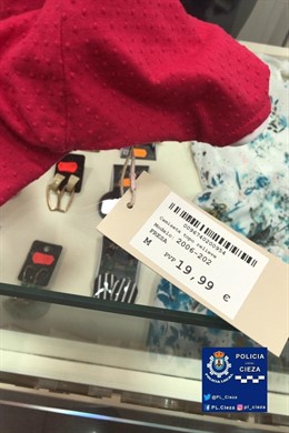 Prendas recuperadas por Policía Local de Cieza