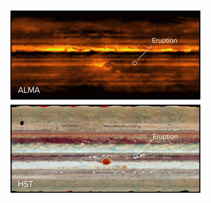 Las tormentas perturban los coloridos cinturones de Júpiter