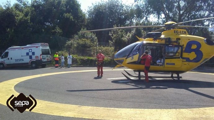 Traslado del herido.