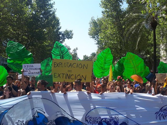 Concentración en Barcelona por los incendios en el Amazonas