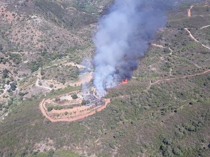 Imagen de archivo del incendio en el paraje Peñas Blancas de Estepona