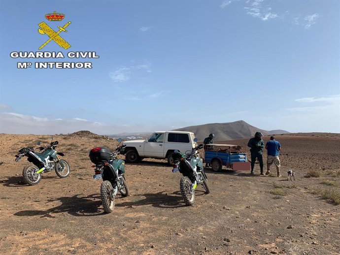 La Guardia Civil denuncia a 11 personas en una inspección de caza en Lanzarote