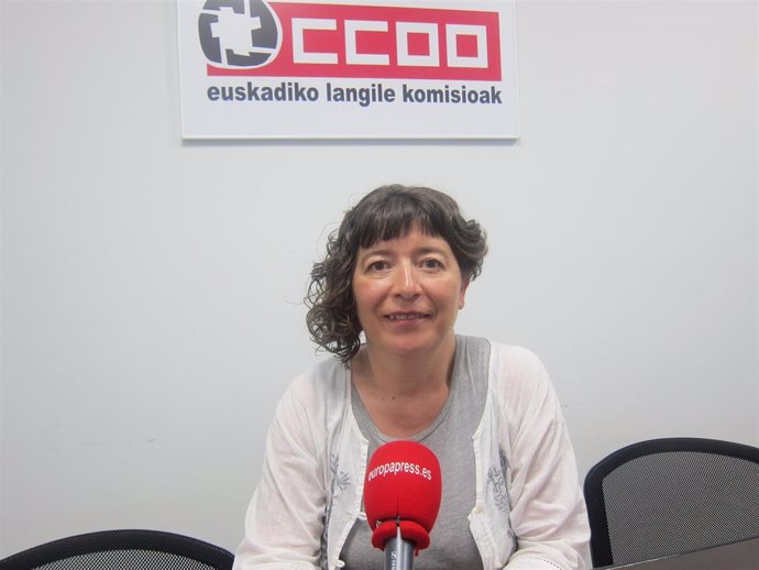   La secretaria general de CC.OO. Euskadi, Loli García, en declaraciones a Europa Press                             
