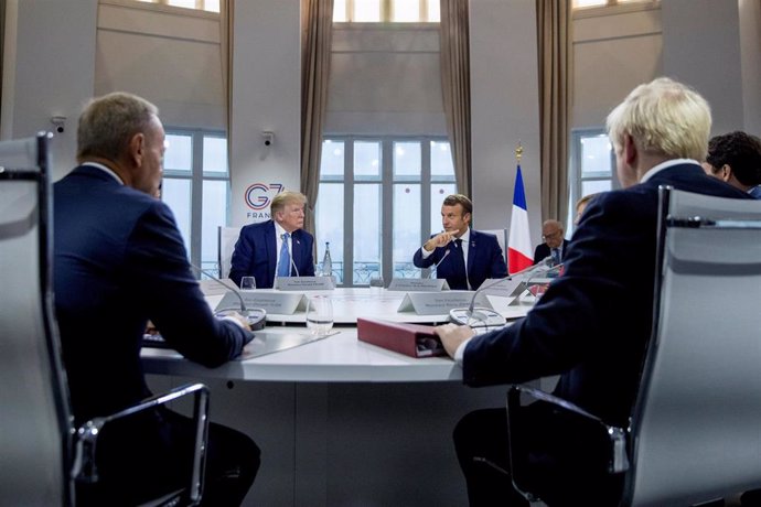 Tusk, Trump, Macron y Johnson en la cumbre del G7 en Biarritz
