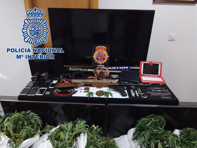 Marihuana requisada por la Policía Nacional.