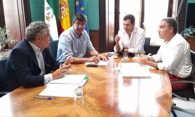 Juanma Moreno, hoy reunido con Juan Marín, Elías Bendodo y Tomás Burgos