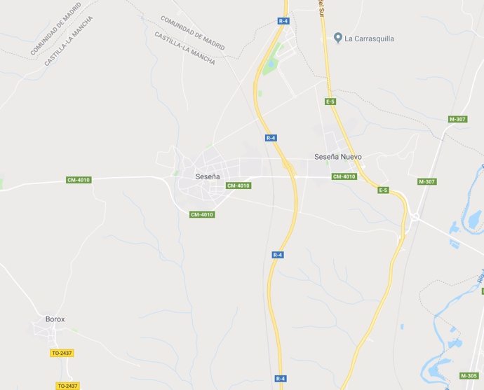 Imagen de Google Maps de las localidades de Seseña y Borox