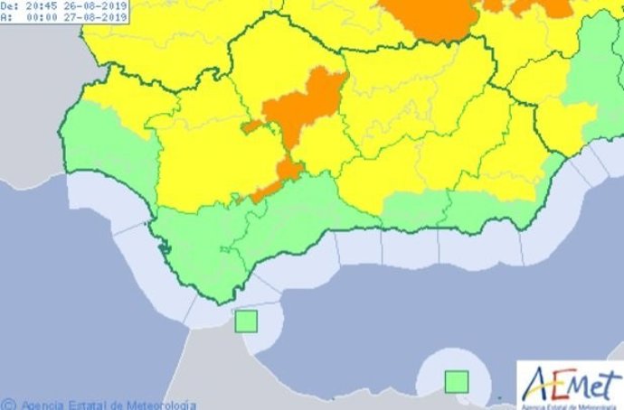 Alertas por la gota fría decretadas por la Aemet