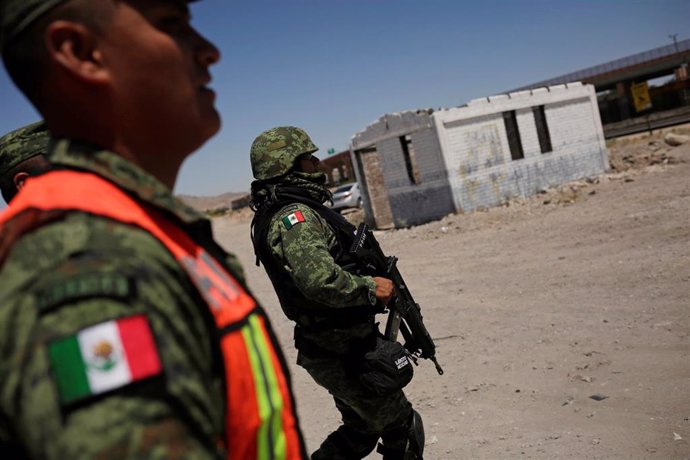 Agentes de la Guardia Nacional de México desplegados en Ciudad Juárez