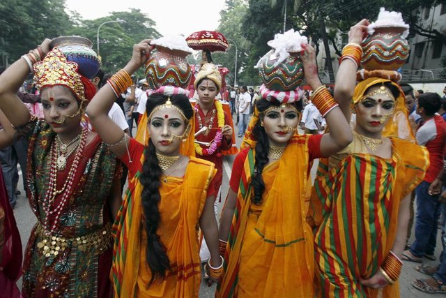 Foto de archivo de mujeres bangladesíes