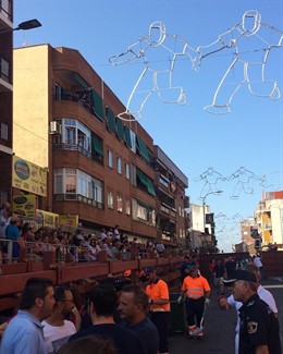 Imagen del primer encierro en la localidad madrileña de San Sebastián de los Reyes.
