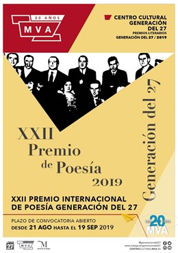 Cartel de la XXII edición del Premio Internacional de Poesía Generación del 27.