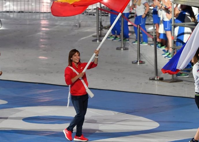 Sandra Sánchez, en la ceremonia de clausura de los Juegos Europeos de Minsk 2019.