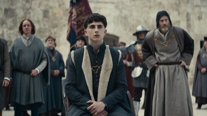 Imagen de Timothée Chalamet en The King, la película de Netflix sobre Enrique V