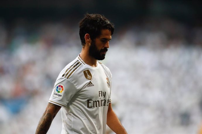 Isco Alarcon of Real Madrid during the spanish league, La Liga, football match played between Real Madrid CF and Real Valladolid CF at Santiago Bernabeu Stadium on August 24, 2019.