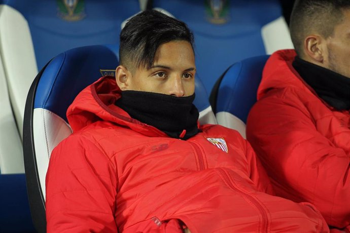 Sevillas  player Arana on the bench before Copa del Rey match between Leganes and Sevilla at the Butarque stadium in Leganes, Madrid,Wednesday, Jan. 31th 2018.