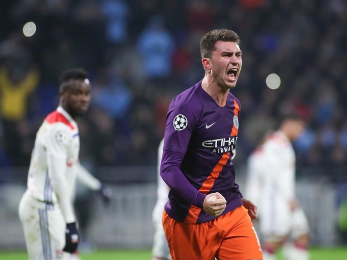 Aymeric Laporte celebra un gol con el Manchester City.