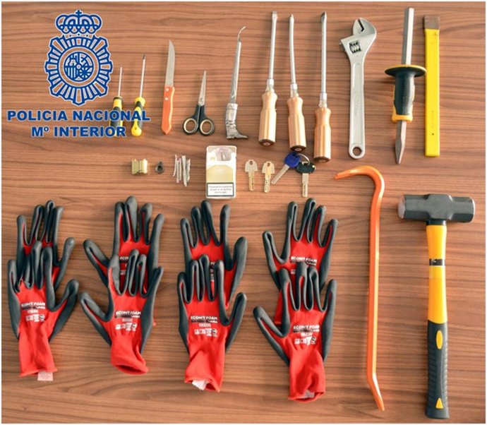 Efectos intervenidos a los ladrones del 'Impresioning'