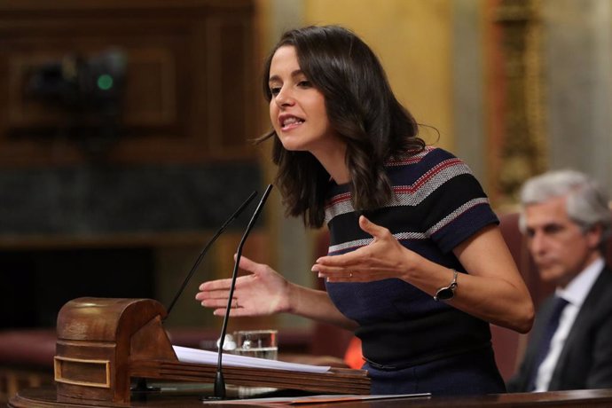 La portaveu de Ciutadans al Congrés,  Inés Arrimadas, durant el Ple extraordinari al Congrés per tractar la gestió de l''Open Arms'.