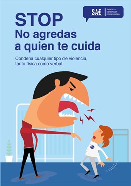 Un cartell per conscienciar sobre les agressions a professionals sanitaris.