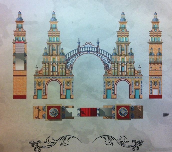 Diseño de la Portada de la Feria de 2013. Sevilla, una imagen de archivo