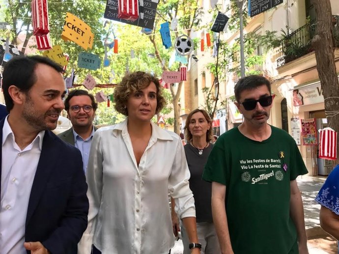 La eurodiputada del PP Dolors Montserrat y el concejal en Barcelona Óscar Ramírez
